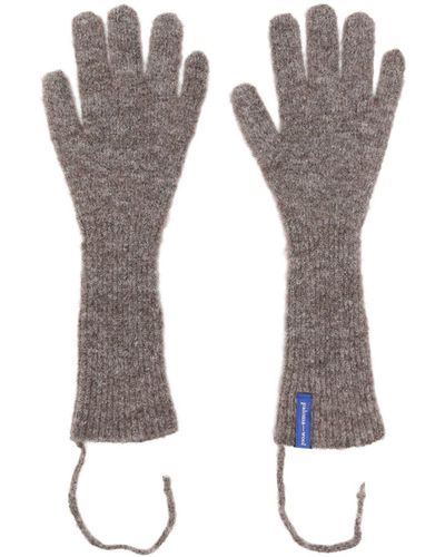 Paloma Wool Brushed-Effect Ribbed-Knit Gloves - Grey