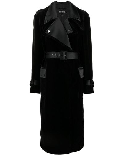Tom Ford Double-breasted Bleted Coat - Black