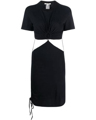 Nensi Dojaka Mini Cut-out Dress In Cotton - Black