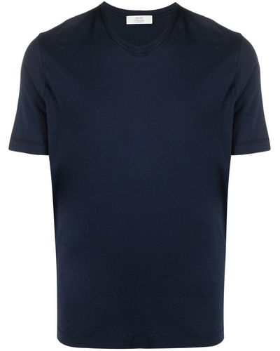 Mauro Ottaviani Round-Neck Stretch-Cotton T-Shirt - Blue