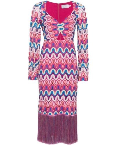 PATBO X Alessandra Ambrosio Crochet Midi Dress - Pink