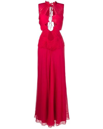 Alberta Ferretti Cut-out Maxi Dress - Red
