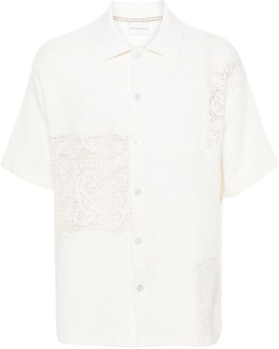 Drole de Monsieur Patchwork Cotton Shirt - White
