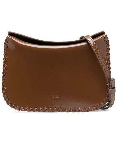 LÉMÉLS Debossed-logo Leather Shoulder Bag - Brown