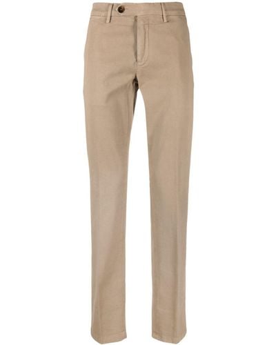 Canali Mid-rise Straight-leg Chinos - Natural