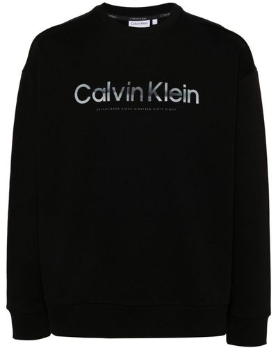 Calvin Klein Diffused Logo Sweatshirt - Black