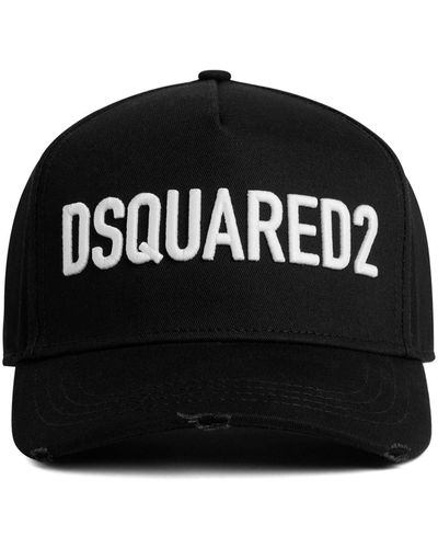 DSquared² Logo-Embroidered Cotton Cap - Black