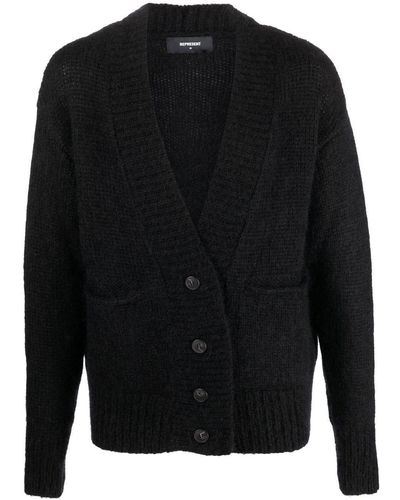 Represent Button-up Wool-merino Cardigan - Black