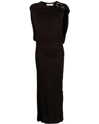 Lanvin Brooch-Detail Maxi Dress - Black