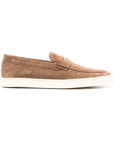 Brunello Cucinelli Penny-Slot Suede Loafers - Brown