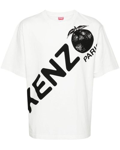 KENZO Logo-Print Cotton T-Shirt - White