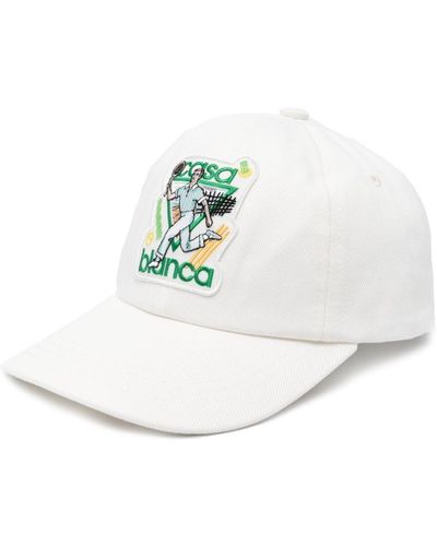 Casablancabrand Logo-Appliqué Baseball Cap - White