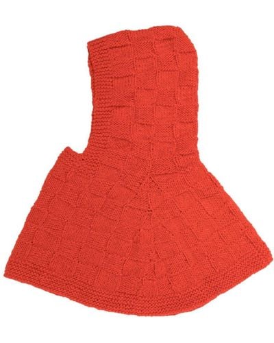 Kiko Kostadinov Crochet-knit Virgin Wool Blend Balaclava - Red