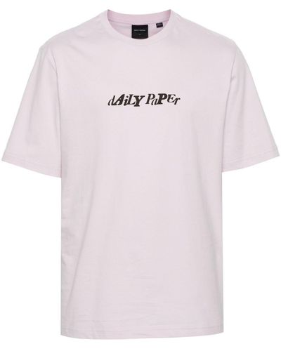 Daily Paper Logo-Print Cotton T-Shirt - Pink