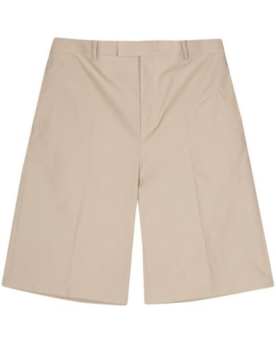 Ferragamo Pressed-Crease Bermuda Shorts - Natural