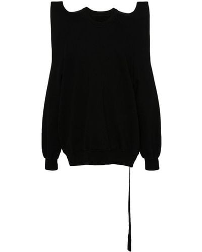 Rick Owens DRKSHDW Structured-Shoulders Cotton Sweatshirt - Black