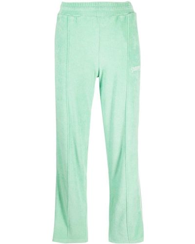 Sporty & Rich New Serif Logo-embroidered Track Trousers - Green