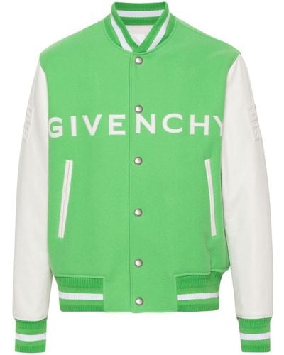 Givenchy 4G Wool-Blend Varsity Jacket - Green