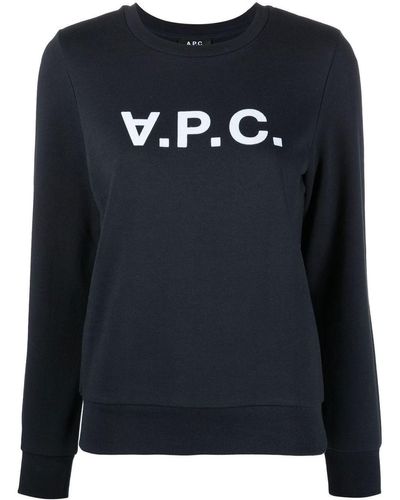 A.P.C. Vpc Logo-Print Cotton Sweatshirt - Black