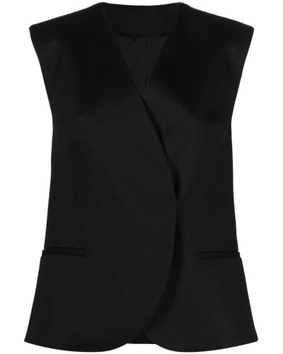 Calvin Klein Collarless Tailored Vest - Black