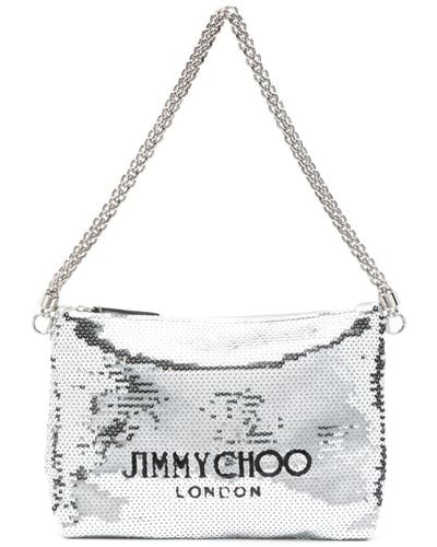 Jimmy Choo Callie Sequinned Shoulder Bag - White