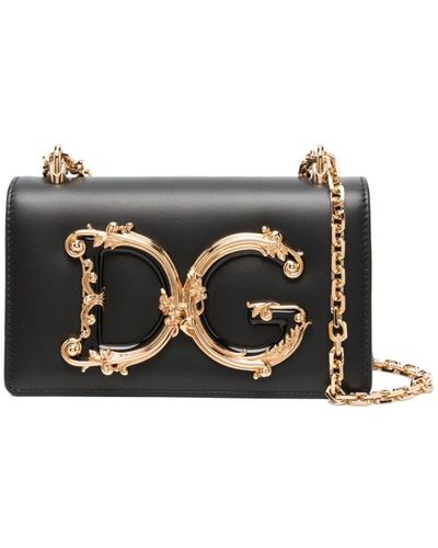 Dolce & Gabbana Dg Girls Leather Crossbody Bag - Black