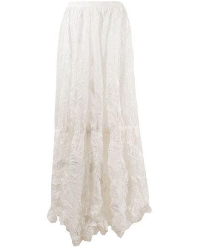 Nina Ricci Crease-layered High-waisted Skirt - White