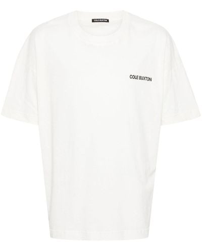 Cole Buxton Logo-Print Cotton T-Shirt - White
