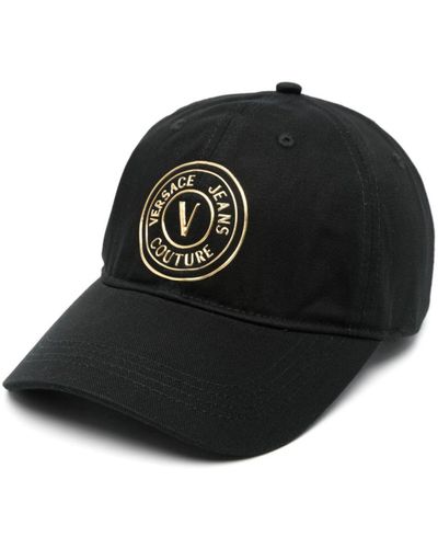 Versace V-emblem Cotton Cap - Black