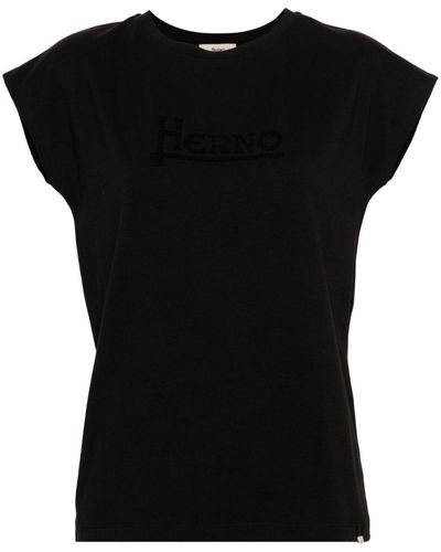 Herno Logo Embroidery T-Shirt - Black