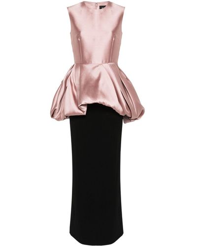 Solace London Emi Peplum-Detail Dress - Pink