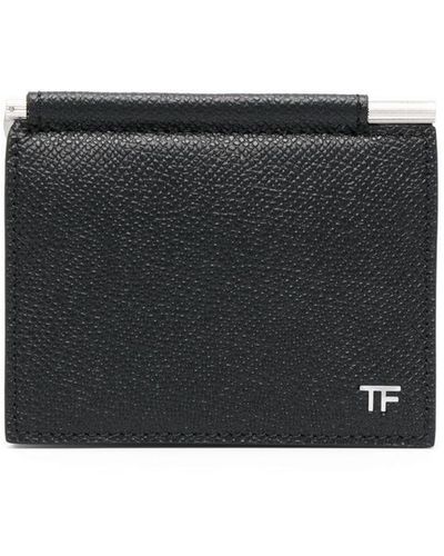 Tom Ford Monogram-Plaque Leather Wallet - Black