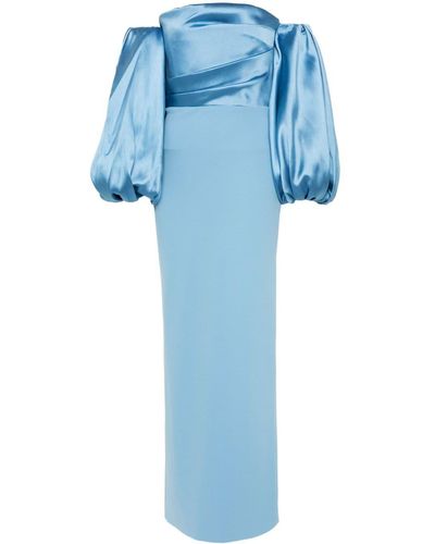 Solace London Carmen Crepe Maxi Dress - Blue
