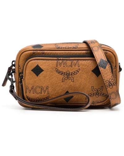 MCM Mini Aren Maxi Visetos Crossbody Bag - Brown