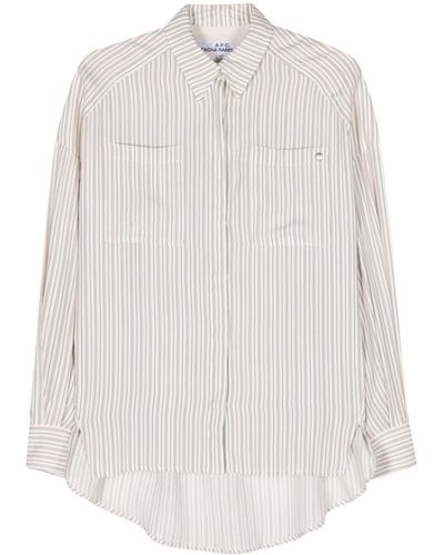 A.P.C. Striped Drop-Shoulder Shirt - White