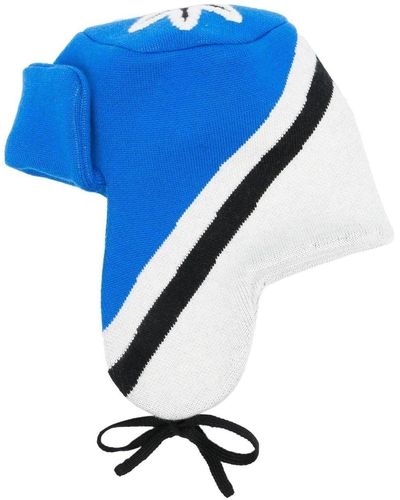 Avril 8790 x Formichetti Colour-Block Knit Hockey Hat - Blue