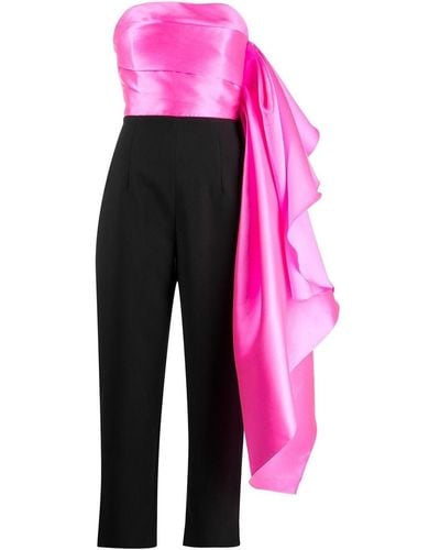 Solace London Arlo Draped Strapless Jumpsuit - Pink