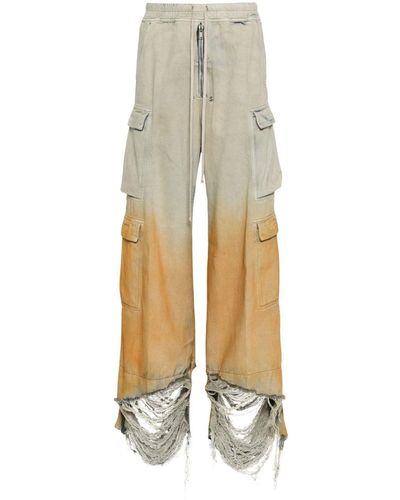 Rick Owens Double Cargo Jumbo Belas Wide Leg Jeans - White