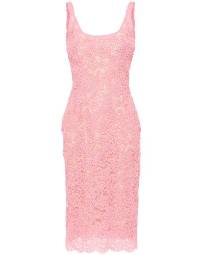 Ermanno Scervino Lace Midi Dress - Pink