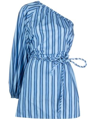 Faithfull The Brand Calia Striped Minidress - Blue