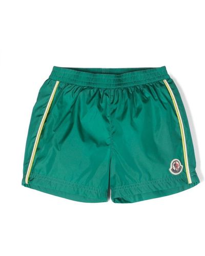 Moncler Logo-Patch Swim Shorts - Green