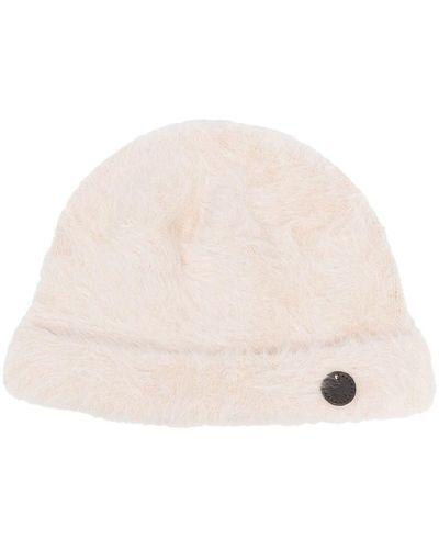 Catarzi Logo-Patch Knitted Beanie - Natural