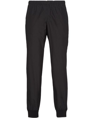 Prada Triangle-Logo Silk-Blend Track Trousers - Black