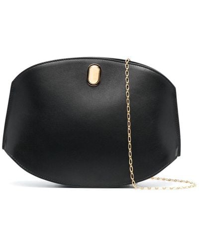 SAVETTE Tondo Chain Leather Crossbody Bag - Black