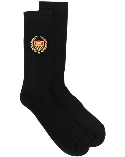 BEL-AIR ATHLETICS Embroidered-Crest Socks - Black