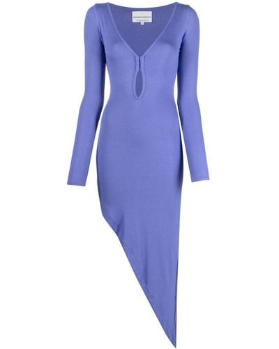 Lama Jouni Cut-Out Detail Asymmetric Midi Dress - Blue