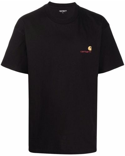 Carhartt Logo-Embroidered Cotton T-Shirt - Black