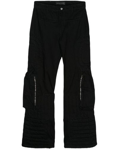 Who Decides War Raised Window Stacked Jeans - Black
