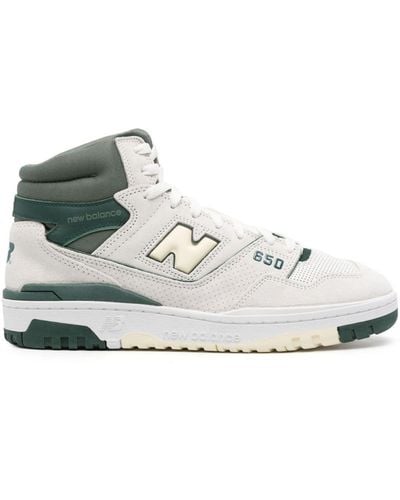 New Balance 650 High-Top Leather Trainers - White