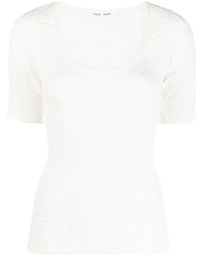 Samsøe & Samsøe Cloqué-effect T-shirt - White